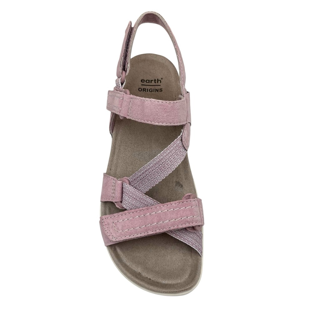 Earth Origins Womens Savoy Slade Adjustable Leather Sandals Sz 8 Wide Light Pink - Picture 5 of 13